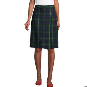 Land’s End Plaid A-Line Skirt, size 8, Preppy School Girl Academia